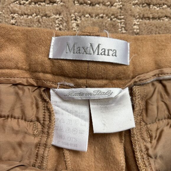 MaxMara Camel Hair Trouser Pant Womens 6 Tan Office Workwear Career Straight Leg - Picture 3 of 10